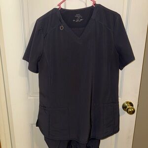 Dark Gray Scrub Top
